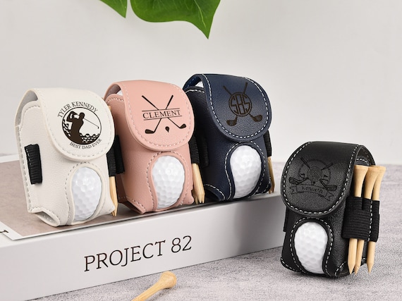 Personalized Leather Golf Ball Bag: Mini Golf Pouch, Tee Holder - Etsy