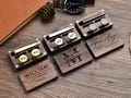 Personalized Groomsmen Cufflinks & Tie Clip Set with Wooden Box