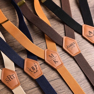Personalized Leather Suspenders,Groomsmen Suspenders,Custom Suspenders,Multi Colors Braces,Ring Bearer Outfit,Anniversary Gift for Him
