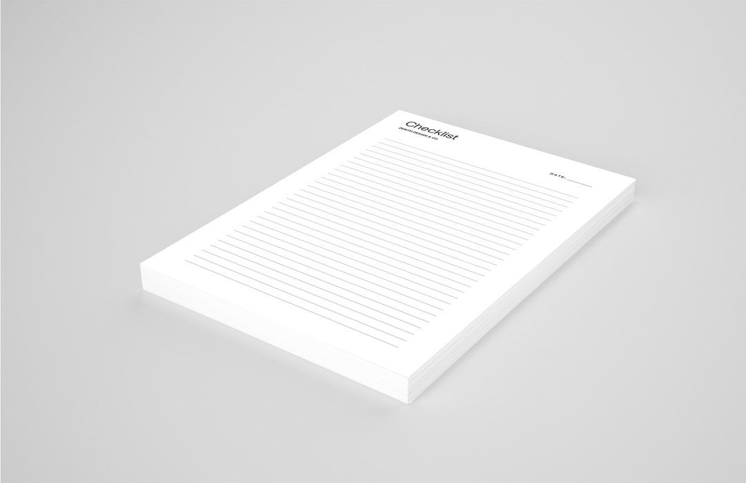 Checklist | Portrait | Download | A4 | Zenith Design & Co - Etsy