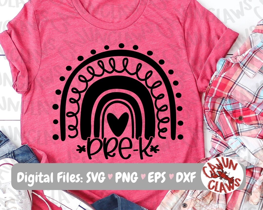 Prek PNG | Back to School Digital File | Pre Kinder Rainbow SVG ...