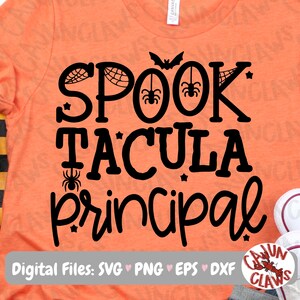 Dyrektor Spooktacula | Dyrektor Halloween SVG | Straszny dyrektor | Projekt koszulki na Halloween dla szkoły