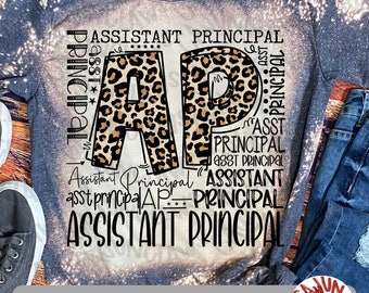 Assistant Principal Typography PNG | Back to School Digital File | Teacher PNG | Teacher Shirt Design | First Day of School PNG |