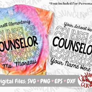 Conselheiro PNG | Arquivo Digital de Volta às Aulas | Conselheiro Eco SVG | Design de camisa de professor | Primeiro dia de aula PNG | Personalize sua camisa