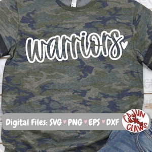 Custom Mascot Digital Design | Warriors SVG | Warriors Pride PNG | Mascot Shirt Design | Warrior Sublimation