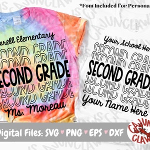Segunda série PNG | Arquivo Digital de Volta às Aulas | Professor Eco SVG | Design de camisa de professor | Primeiro dia de aula PNG | Personalize sua camisa