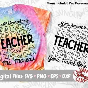 Professor PNG | Arquivo Digital de Volta às Aulas | Professor Eco SVG | Design de camisa de professor | Primeiro dia de aula PNG | Personalize sua camisa