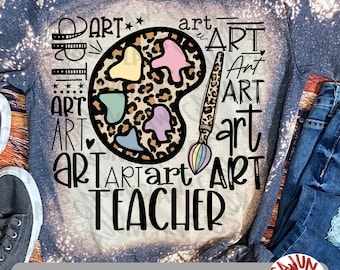 Art Teacher Typography PNG | Back to School Digital File | Teacher PNG | Teacher Shirt Design | First Day of School PNG | Art Teacher
