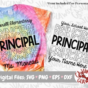 PNG principal | Arquivo Digital de Volta às Aulas | Principal Eco SVG | Design de camisa de professor | Primeiro dia de aula PNG | Personalize sua camisa