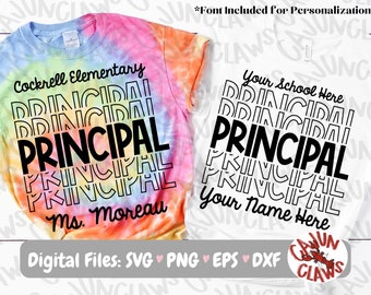 Prinzipal PNG | Zurück zu Schule Digitale Datei | Hauptecho SVG | Lehrerin Shirt Design | Erster Schultag PNG | Passen Sie Ihr Shirt