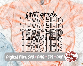 First Grade PNG | Back to School Digital File | First Grade Eco SVG | Teacher Shirt Design | First Day of School PNG | Customize Your Shirt