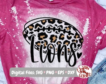 Lions Mascot Leopard Football Digital Design | Lions PNG | Lions Football | Mascot Shirt Design