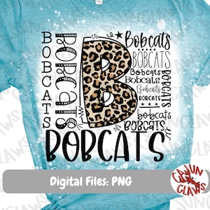 Benutzerdefinierte Maskottchen Typografie Digital Design | Rotluchse PNG | Rotluchse stolz PNG | Maskottchen T-Shirt Design | Bobcats Sublimation