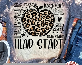 Head Start Typography PNG | Back to School Digital File | Teacher PNG | Teacher Shirt Design | First Day of School PNG |