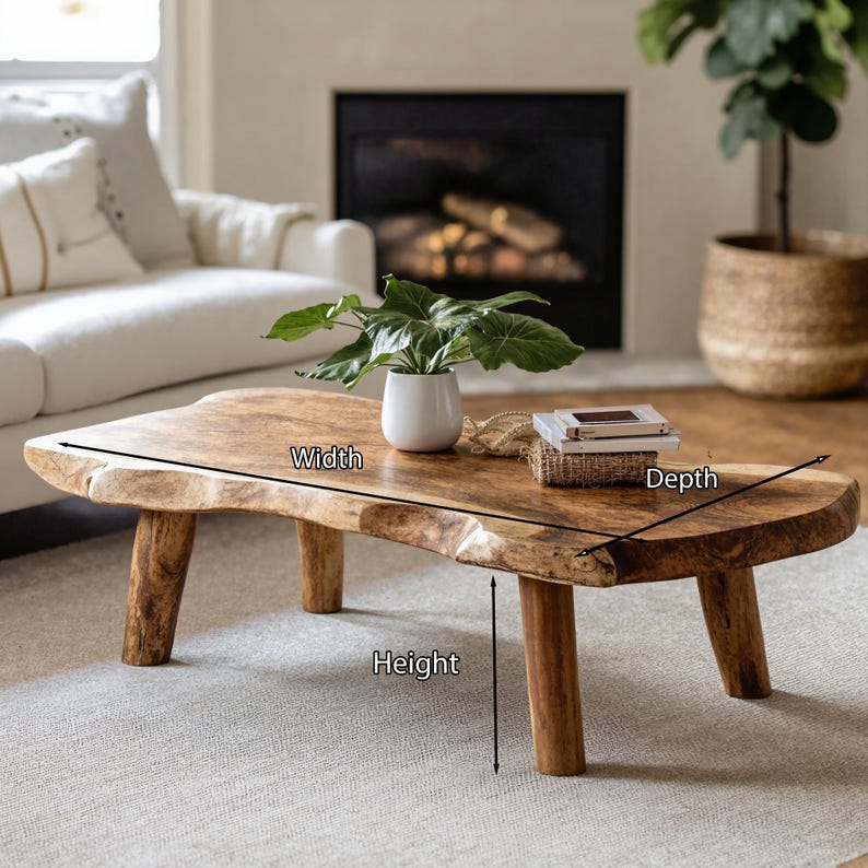 Modern Coffee Table Farmhouse Tamarind Wood Coffee Table Live Edge