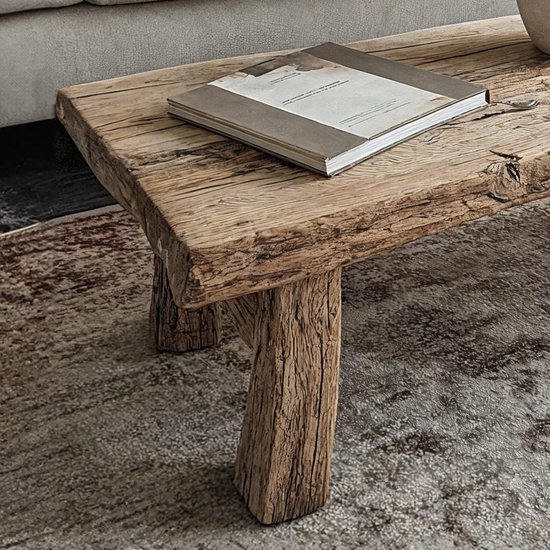 Reclaimed Wood Table Handmade Coffee Table Modern Driftwood Coffee