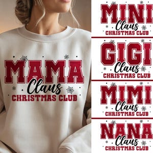 Mama Claus Christmas Club,Christmas Mama Gigi Nana Claus Bundle Png,Mama with Kids name,Grandma Christmas Png,Christmas Png,Merry Christmas
