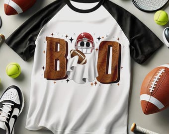 Boo png, boo voetbal png, voetbal png, Halloween png, spooky png, spook png, sublimatieontwerp, sublimeren ontwerp, retro png, vintage ontwerp