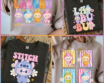 Trending roze stripfiguurbundelontwerp, perfect cadeau voor kinderen, paascoquette strikpop voor kinderen meisjes png, grappige cartoon png