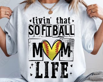 Livin' That Softball Mom Life png, softbalmoeder png, moeder png, speeldag png, speeldag png, softbal png, trendy ontwerp