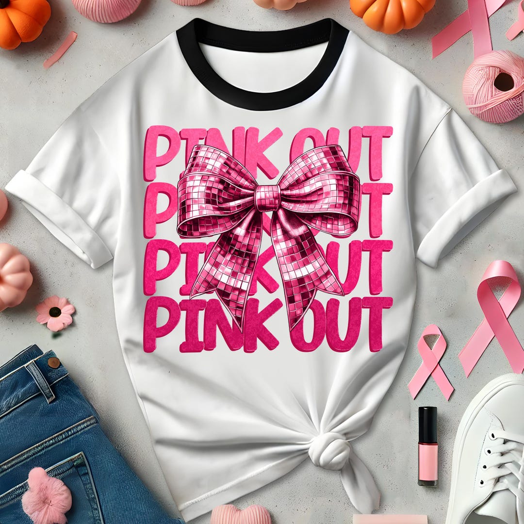 Disco Ribbon Pink Out Png, Pink Out Png, Breast Cancer, Breast Cancer ...