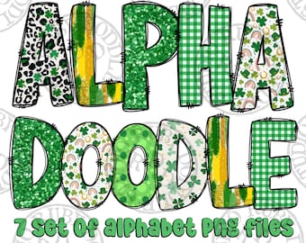 St.Patrick's Day-doodle alfabetbundel png, Patrick's Day-lettertype, St.Patrick's Day-alfabet png, preppy alfabet png clipart, Spirit Alpha png