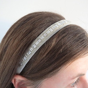 Grey Beaded Headband, Elastic Headband, Headband For Women, Bridesmaid Headband, Ribbon Hairband, Handmade Headband, Plain or Beads Headband