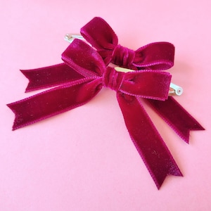 Burgundy Hair Bows, Bow Hair Clips, Girls Hair Bows, Hair Bow Gift, Handmade Hair Bows, Burgundy Hair Clips, Clip on Bows, Beads or Plain