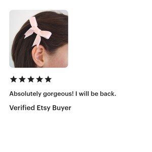 Pinzas para el cabello con lazos rosas, lazos para niñas de las flores, pinzas para el cabello de dama de honor, lazos de cinta, lazos hechos a mano, lazos de terciopelo, con cuentas o lisos, pinzas para el cabello pequeñas imagen 11
