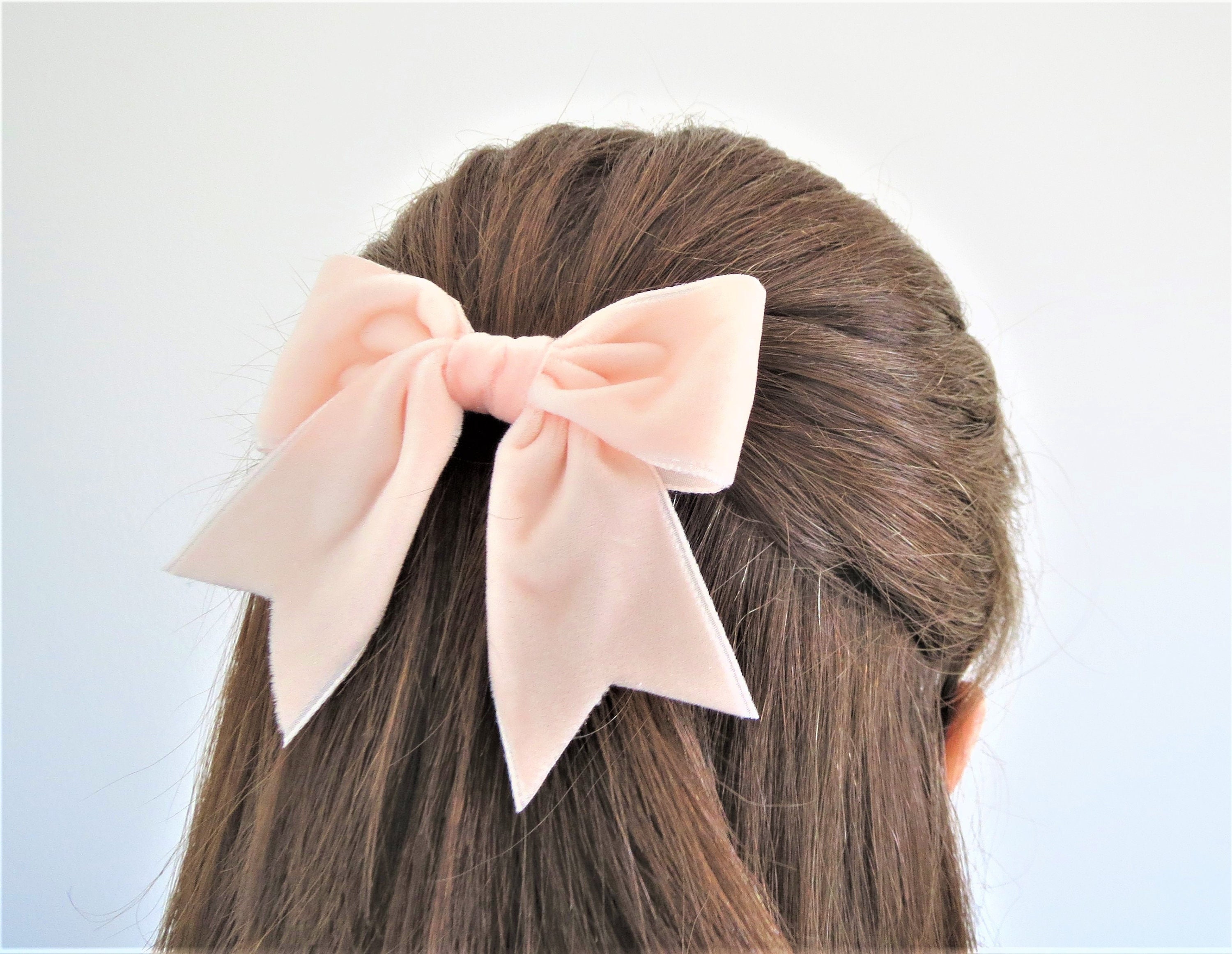 SMALL Pink Velvet Bow Hair Clip, Bow Hair Accessory, Bow SMALL Pink Velvet Bow Hair Clip, Bow Hair Accessory, Bow