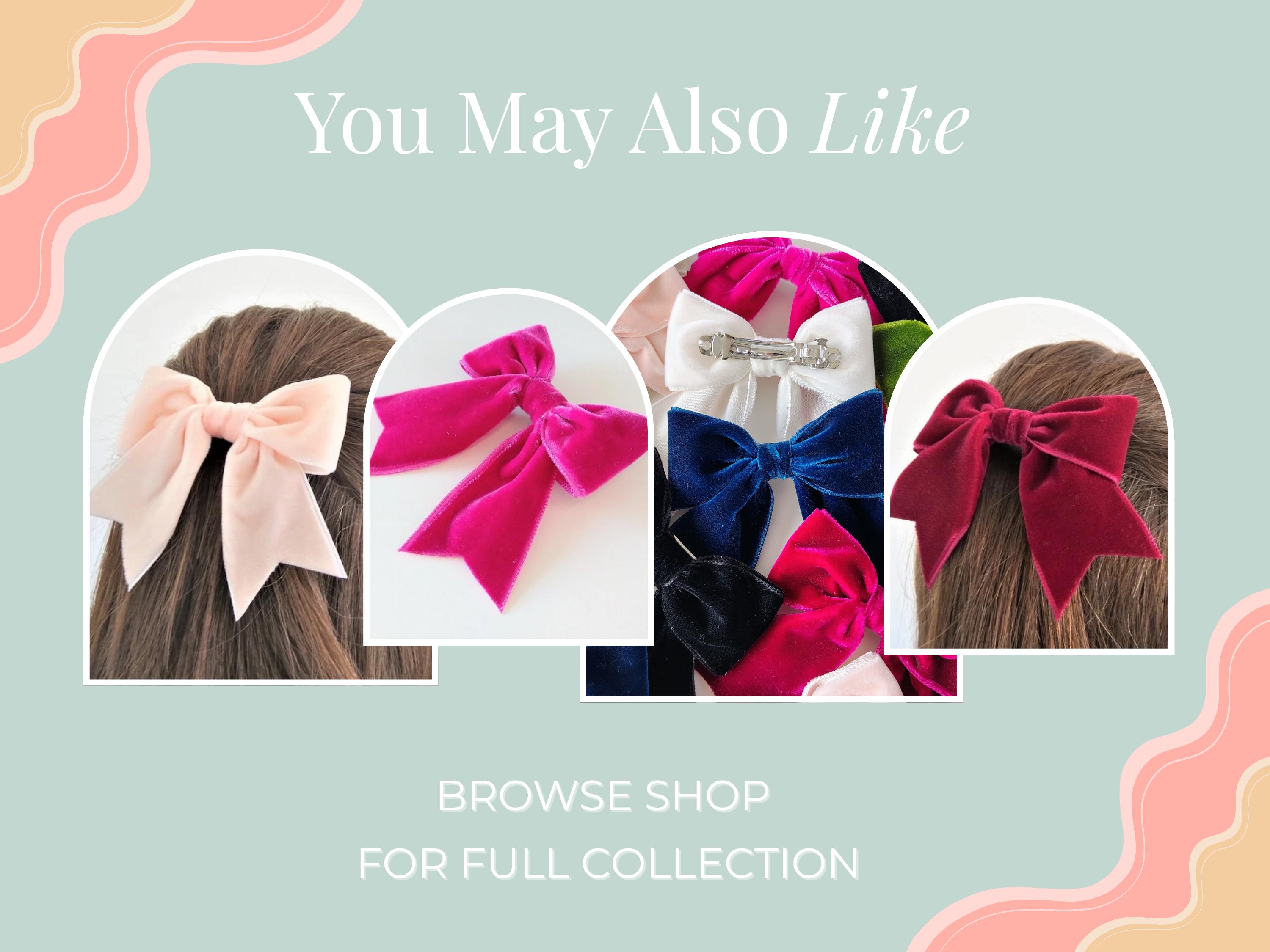 SMALL Pink Velvet Bow Hair Clip, Bow Hair Accessory, Bow 