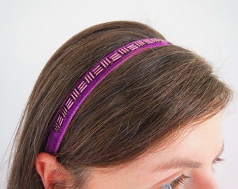 Diadema morada con cuentas, diadema elástica, diadema de terciopelo, diadema para bodas, diadema hecha a mano, diadema para fiestas, diadema elegante para mujer