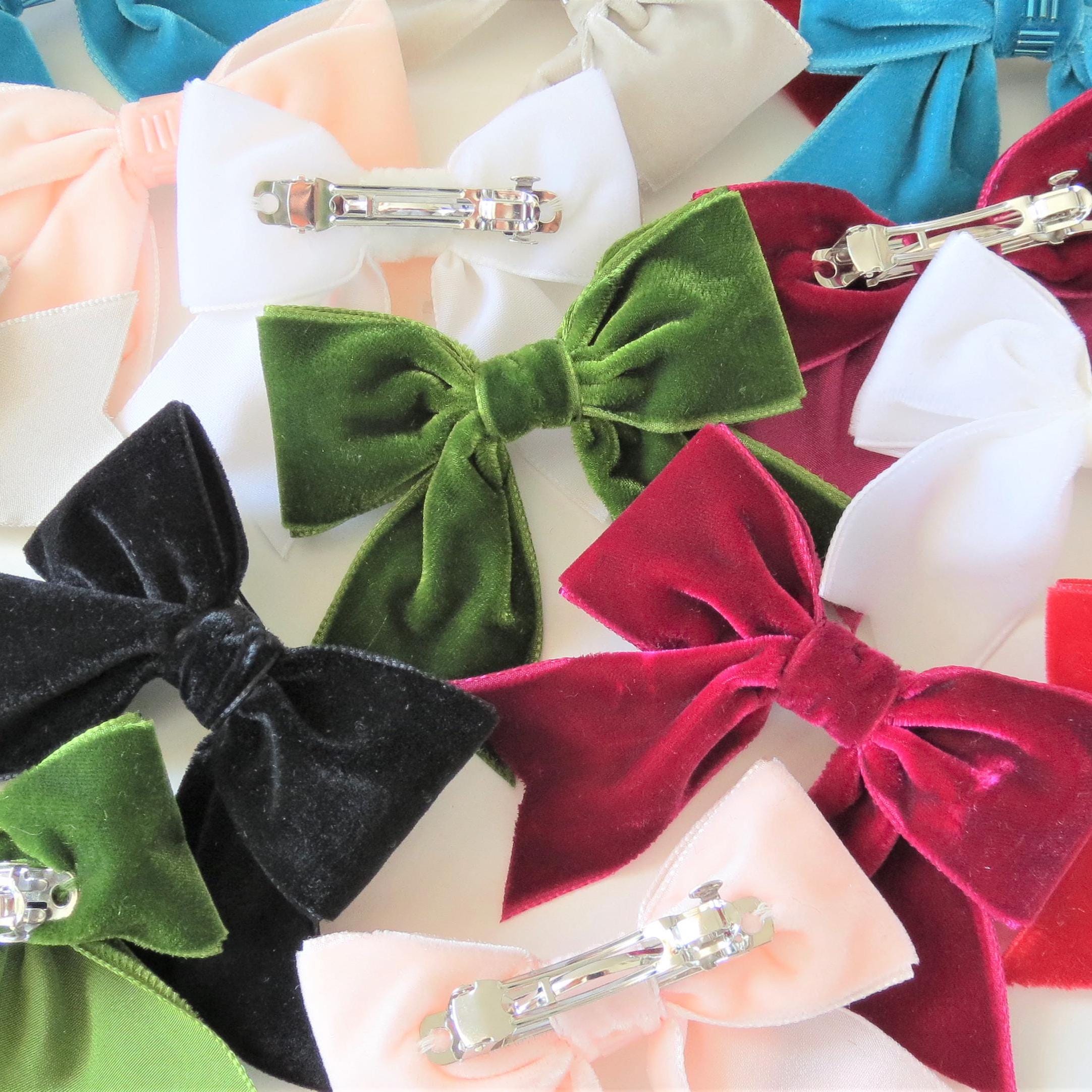 SMALL Pink Velvet Bow Hair Clip, Bow Hair Accessory, Bow SMALL Pink Velvet Bow Hair Clip, Bow Hair Accessory, Bow