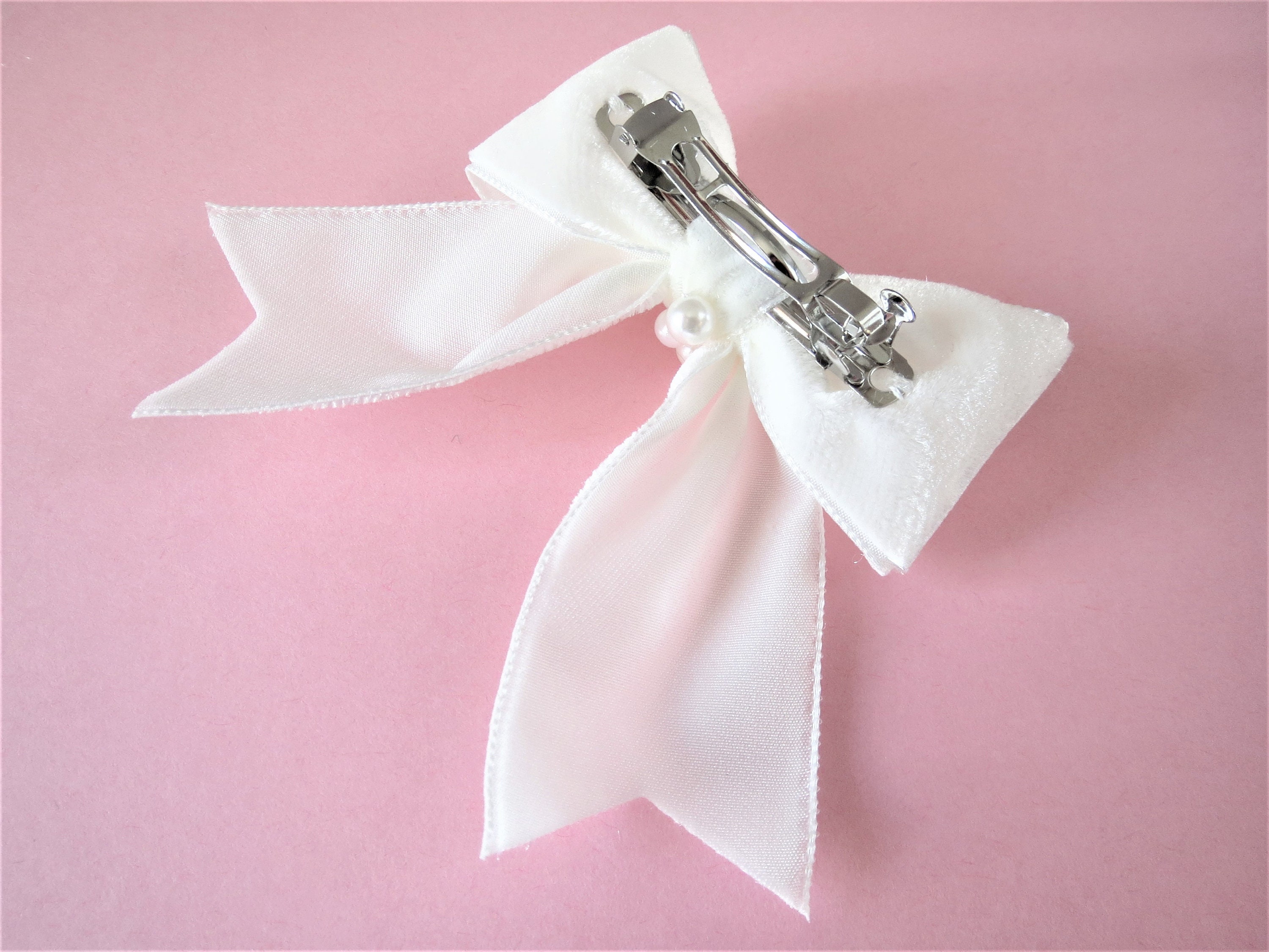Ivory Bow for Adult, Velvet Hair Ribbon Clip Barrette for Women - Shop  maili Hair Accessories - Pinkoi
