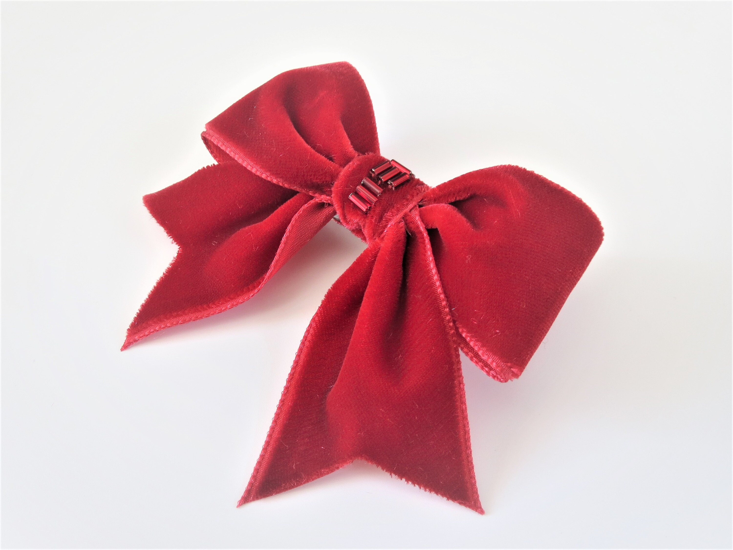 SMALL Red Velvet Bow Hair Clip Bow Hair Accessory Velvet Bow Etsy UK