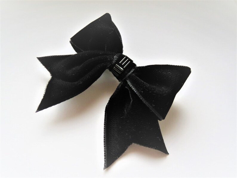 Black Velvet Bow Hair Clip Bow Hair Accessory Bow Clip Etsy