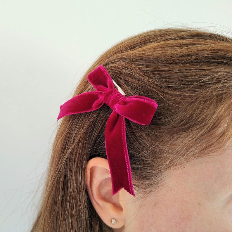 Burgundy Hair Bows, Bow Hair Clips, Girls Hair Bows, Hair Bow Gift, Handmade Hair Bows, Burgundy Hair Clips, Clip on Bows, Beads or Plain