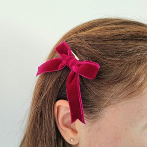 Burgundy Hair Bows, Bow Hair Clips, Girls Hair Bows, Hair Bow Gift, Handmade Hair Bows, Burgundy Hair Clips, Clip on Bows, Beads or Plain