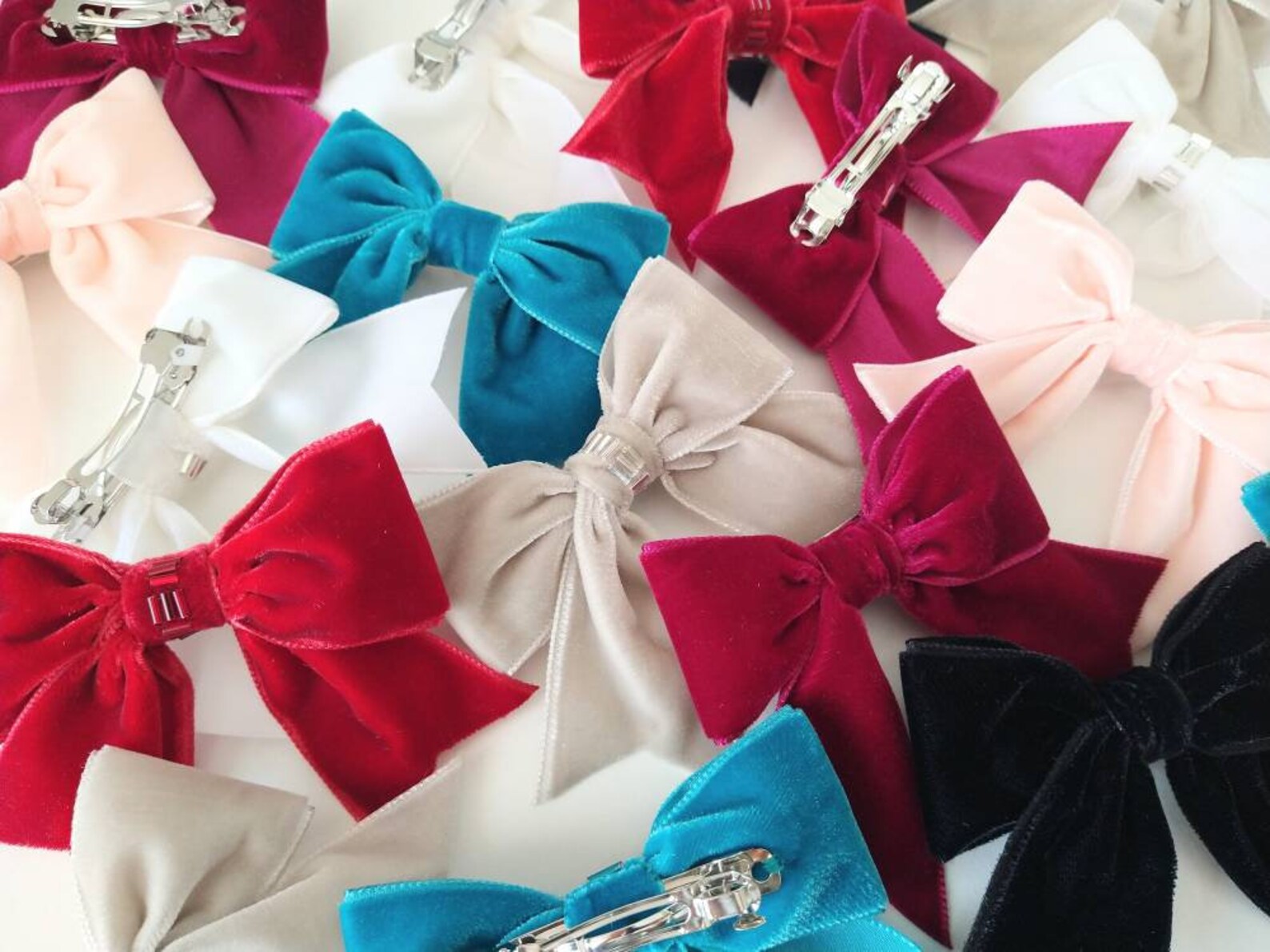 Black Velvet Bow Hair Clip Bow Hair Accessory Bow Clip Etsy