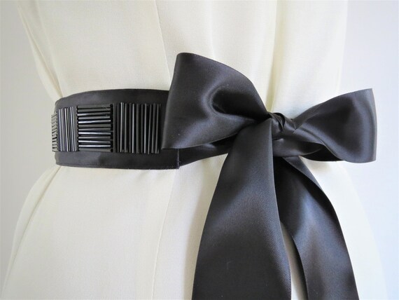 black satin ribbon belt