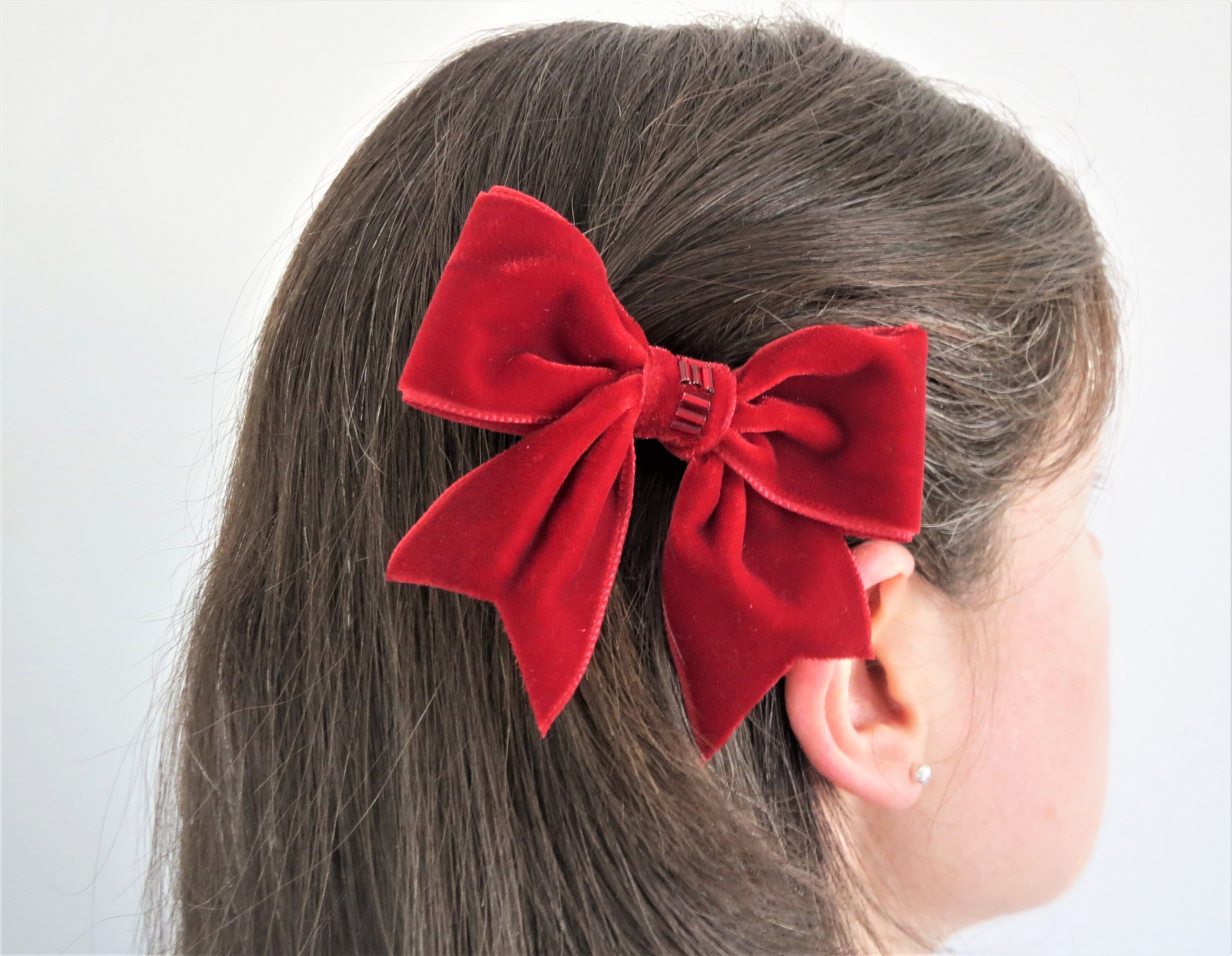 RED Velvet Bow Hair Clip Bow Hair Accessory Bow Clip Red Etsy