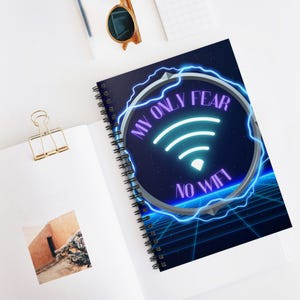 La mia unica paura è la mancanza di wifi Notebook, amante dei giochi, idea regalo di compleanno per ragazzo di 8-10 anni, spirale metallica per bambini Diario di carta a righe per il rientro a scuola