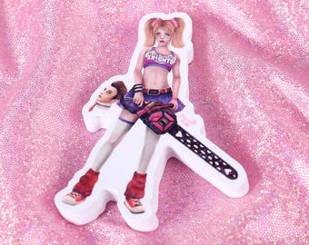 Adorable zombie hunter 3" holo sticker