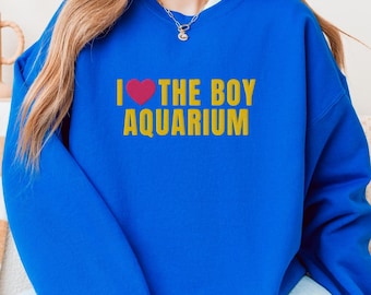 STL Inspired Boy Aquarium Embroidered Crewneck, St. Louis Blues Hockey, Hockey Romance Bookish Sweatshirt