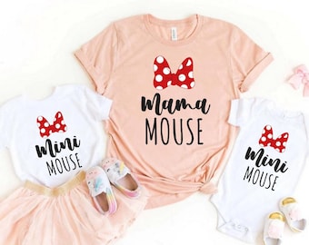 Mama Mouse And Mini Mouse Shirt, Disney Mommy And Me Shirt, Disney Family Matching Shirt, Disney Group Shirt, Matching Mother Daughter Shirt