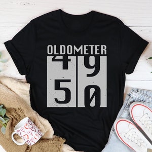 50th Birthday Gift For Men, Oldometer 50 Birthday Shirt, Funny Turning 50 Birthday Party Tee, 50th Birthday Shirt, Birthday Shirts For Women