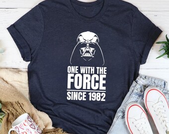 Since 1982 Birthday Shirt, Star Wars Birthday Shirt, One With The Force Since 1982 Birthday Shirt, Birthday Boy Shirt, Birthday Party Shirts