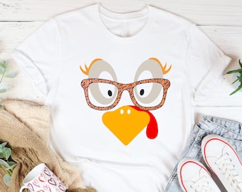 Thanksgiving Grandma Shirt, Turkey With Glasses Shirt, Fall Shirt, Thanksgiving Tee, Turkey Face Shirt, Thanksgiving Gift,Funny Thanksgiving