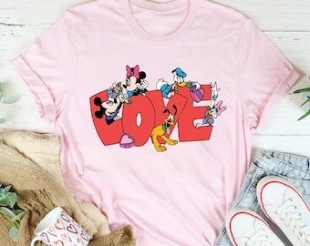Disney Love Shirt, Mickey Minnie Love Shirt, Disney Matching Tee, Disney Valentines Day Shirt, Disney Couple Shirt, Mickey And Friends Shirt