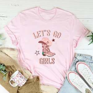Let&#39;s Go Girls Shirt, Disco Cowgirl Shirt, Nashville Girls Trip Shirt, Nashville Bride Space Shirt, Western Tee, Boho Bachelorette Party Tee